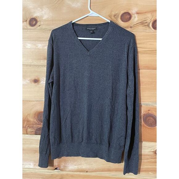 Banana Republic Other - Banana Republic Luxury Blend Pull Over Sweater. Men's Large. Silk. Grey. Vneck